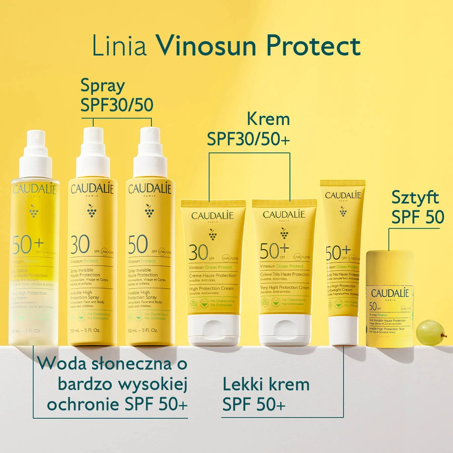Caudalie Vinosun Protect, unsichtbare Creme mit hohem Schutz, SPF 30, 50 ml + unsichtbare, leichte Creme mit sehr hohem Schutz, SPF 50+, 20 ml gratis