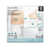 Suavinex Zero Zero Pack Biberon Allaitement 180ml + Tétine Taille A + Poche Silicone