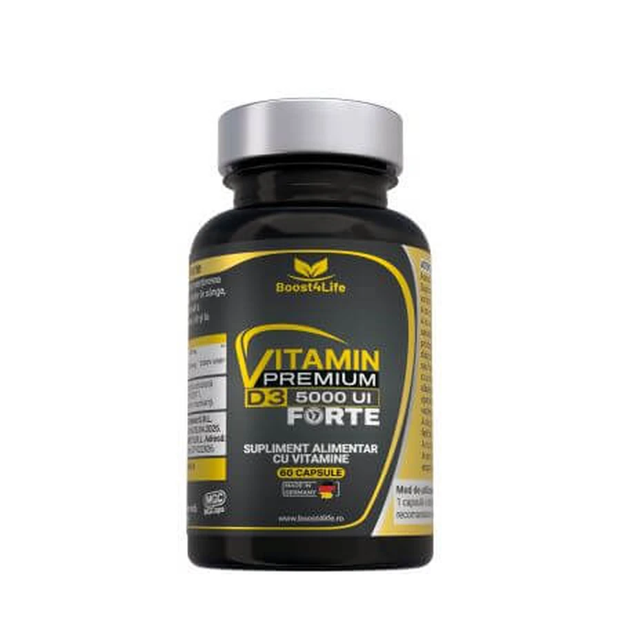 Vitamin D3 Premium Forte, 5000 IU, 60 softgels, Boost4life