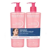 Beruhigendes und feuchtigkeitsspendendes schäumendes Gel Sensibio, 2 x 500 ml, Bioderma