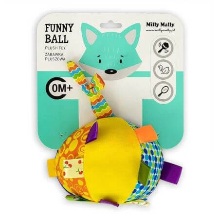 Zachte pluche knuffel Gekleurde sensorische bal, 0 maanden+, Milly Mally