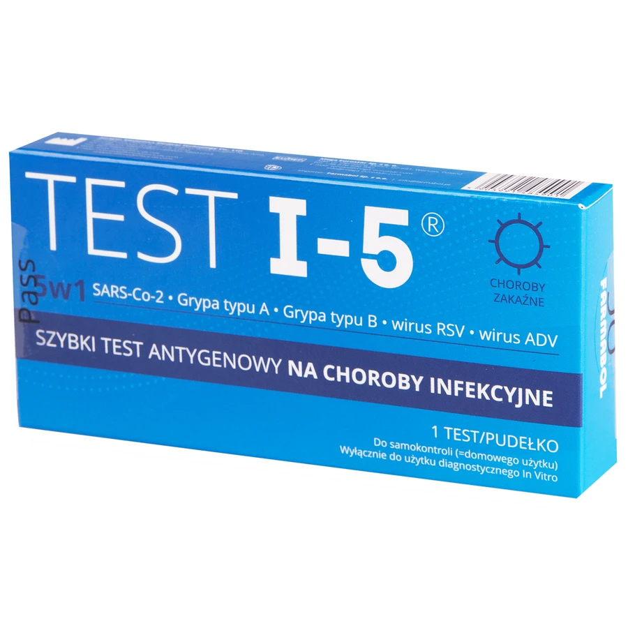 Test I-5 combo 5w1, szybki test antygenowy na choroby infekcyjne, 1 sztuka: ceny i cechy