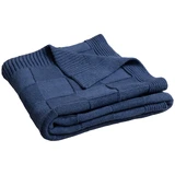 BabyMatex, Square Checks cotton blanket, 80 cm x 100 cm, blue melange