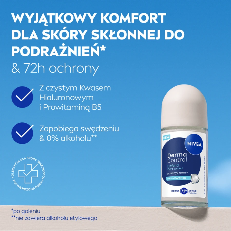 Nivea Derma Control Defend, Antitranspirant, Roll-on, 50 ml