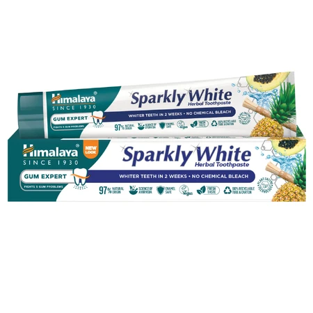 Himalaya Sparkly White set, tandpasta op kruidenbasis, whitening, 2 x 75 ml