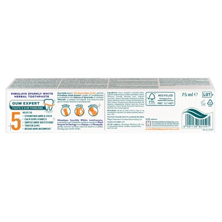 Himalaya Sparkly White set, tandpasta op kruidenbasis, whitening, 2 x 75 ml