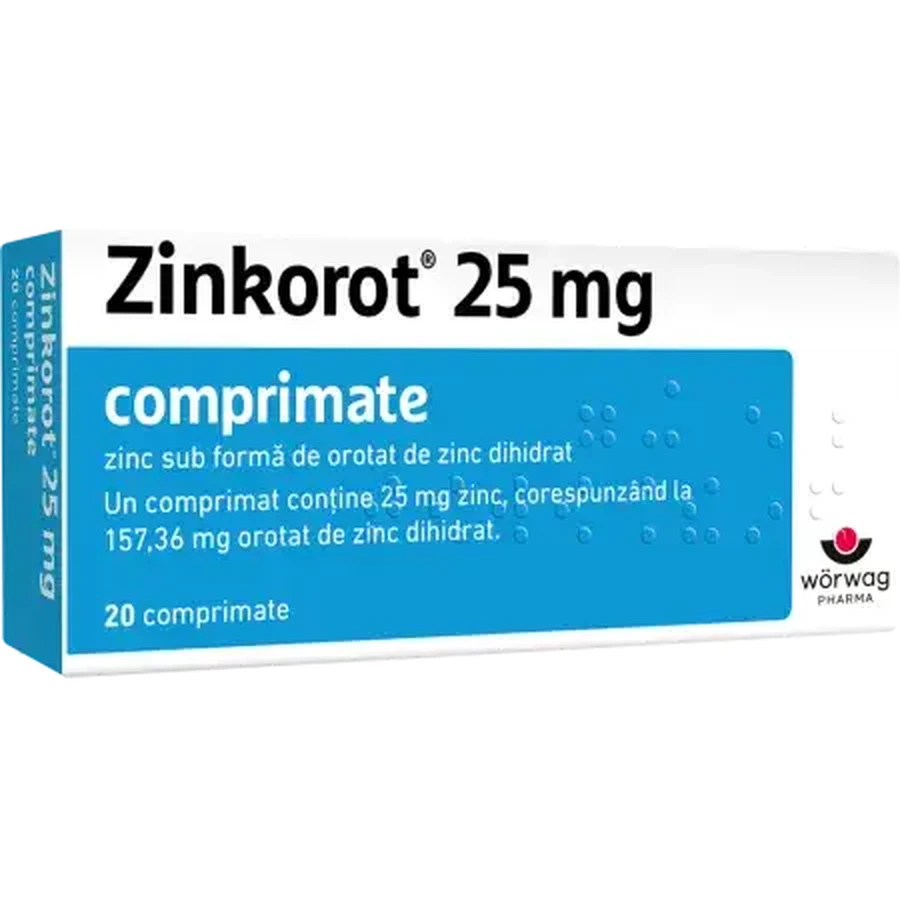 Zinkorot, 25 mg, 20 tablets, Worwag