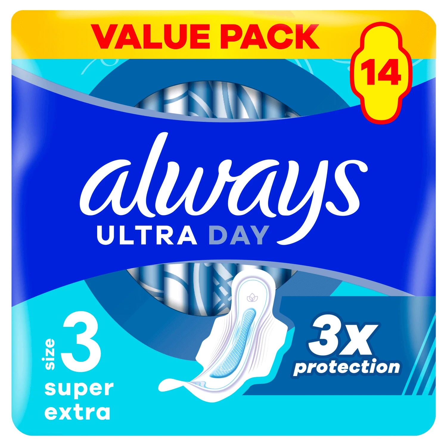 Always Ultra Day, maandverband met vleugels, Super Extra, 14 stuks