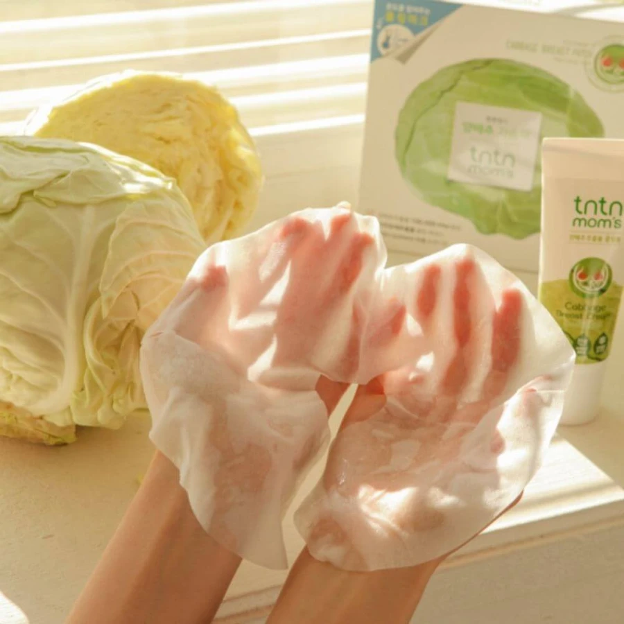 Tntn mom's, mascarilla para el pecho con extracto de col, 8 piezas