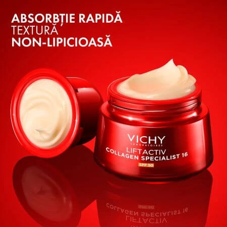 Vichy Liftactiv Colágeno Especialista 16 Crema de Día Antiarrugas FPS 50, 50 ml, Vichy