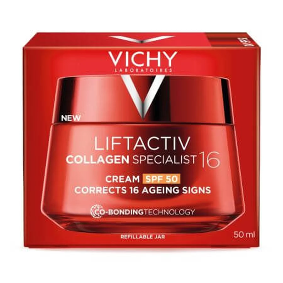 Crème de jour anti-rides avec SPF 50 Liftactiv Collagen Specialist 16, 50 ml, Vichy