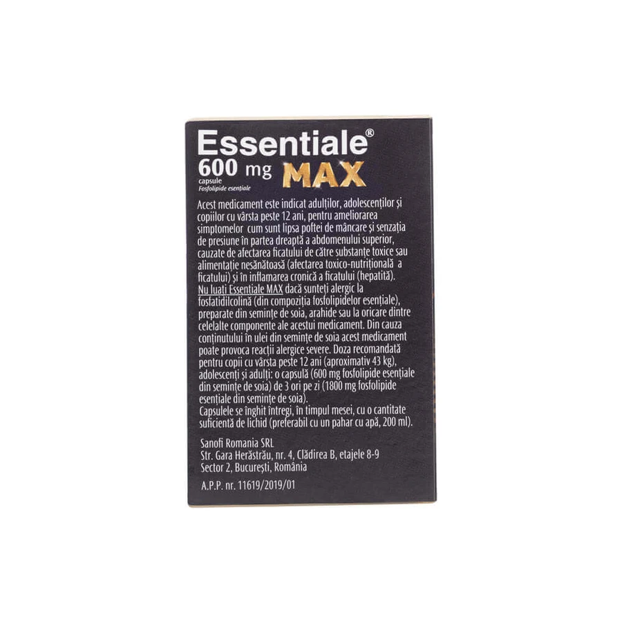 Essentiale MAX 600 mg, 3x30 capsules, Sanofi