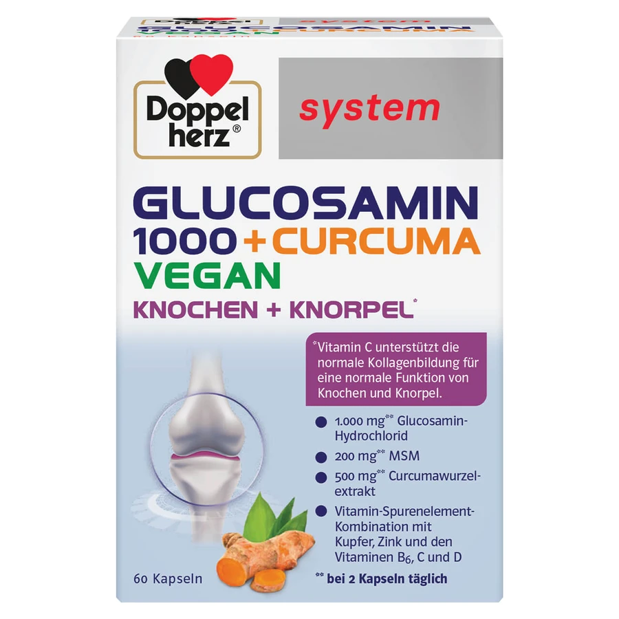 Glucozamine 1000 + Kurkuma 60 capsules, Doppelherz