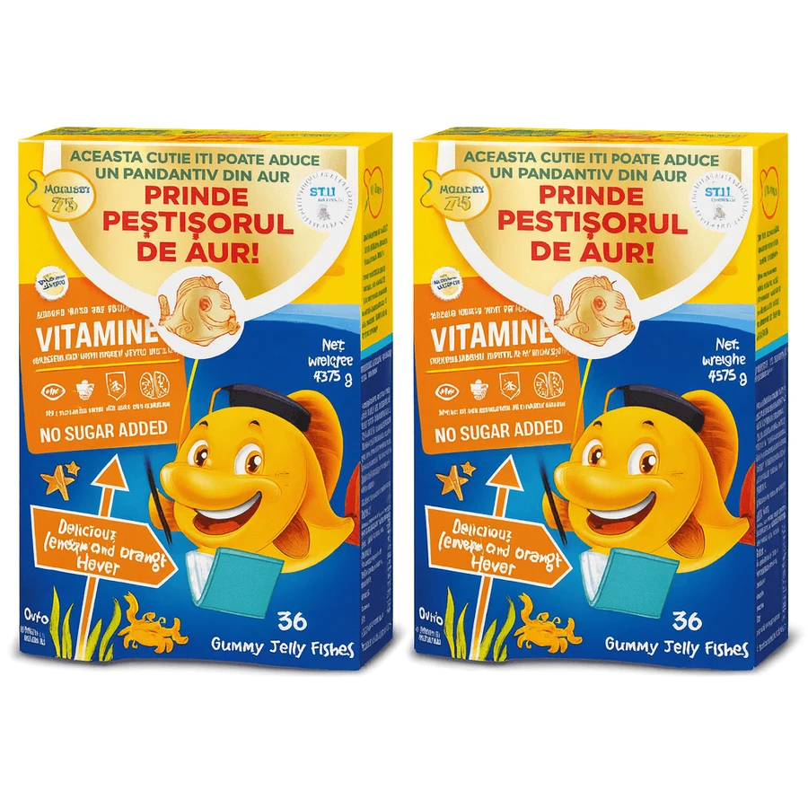 Möller's Omega 3 Gummivis en citroen- en sinaasappelsmaak, 2x36 geleitjes, Möller's