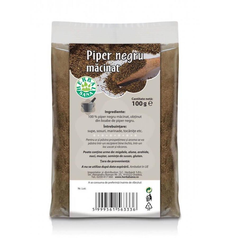 Pepe nero macinato, 100 gr, Herbal Sana