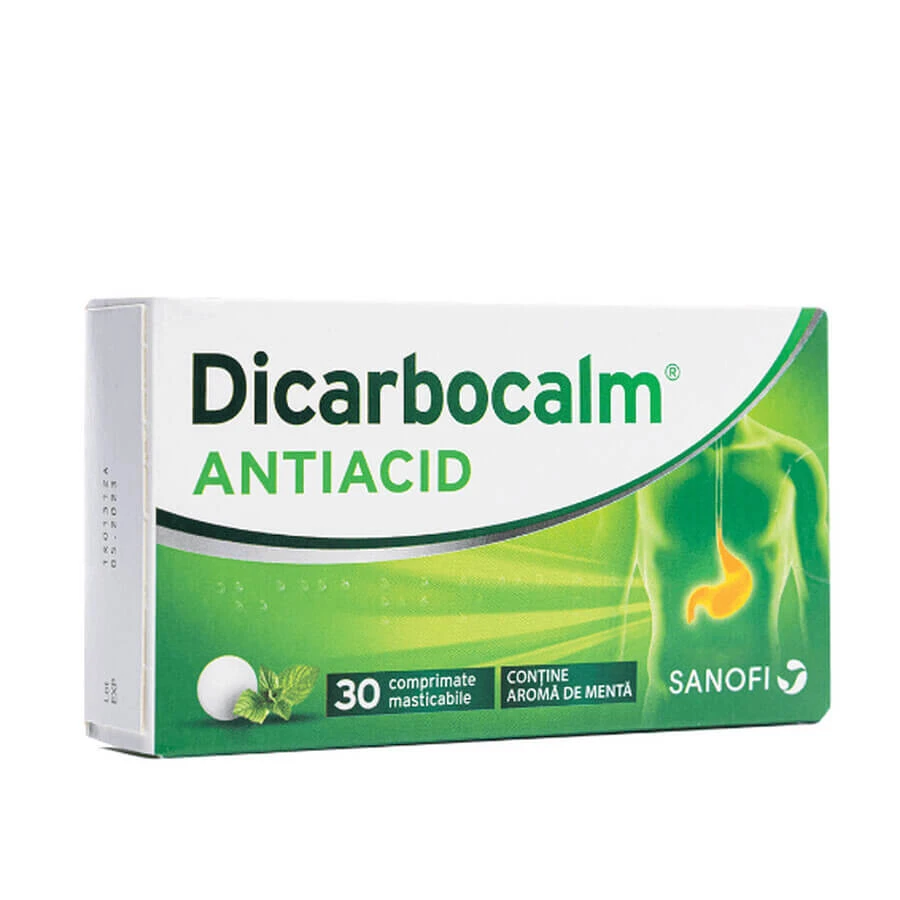 Dicarbocalm® Antiacid, 2 x 30 kauwtabletten, Sanofi