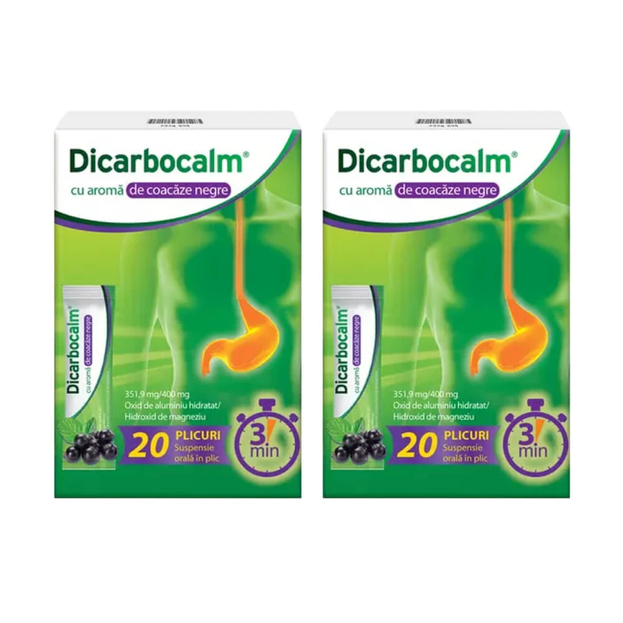 Dicarbocalm au goût de cassis, 351,9 mg/400 mg suspension orale, 2x20 sachets, Sanofi