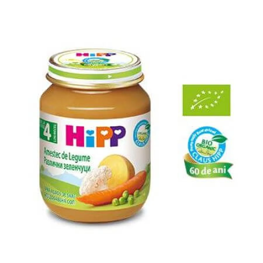 Organiczny przecier z mieszanych warzyw, +4 miesiące, 125 g, Hipp: ceny i cechy
