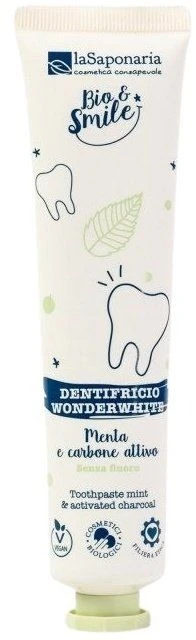 laSaponaria Whitening tandpasta WonderWhite - munt en actieve kool BIO 75 ml