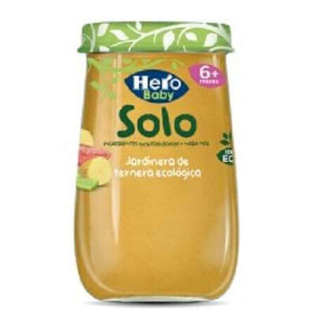 Biologische groentepuree met kalfsvlees Solo, +6 maanden, 190 g, Hero Baby