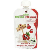 Purée de fraises, framboises et yaourt bio, 100 g, Erdbar