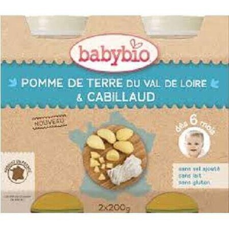 Biologische aardappelpuree en Morun Fish, 2x200g, +6maanden, BabyBio