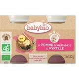 Purée de pommes et de myrtilles bio, +4mois, 2X130g, BabyBio