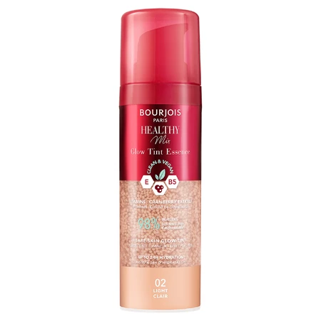 Bourjois Healthy Mix Glow Tint Essence, esență hidratantă pentru uniformizarea nuanței pielii, 02 light clair, 30 ml