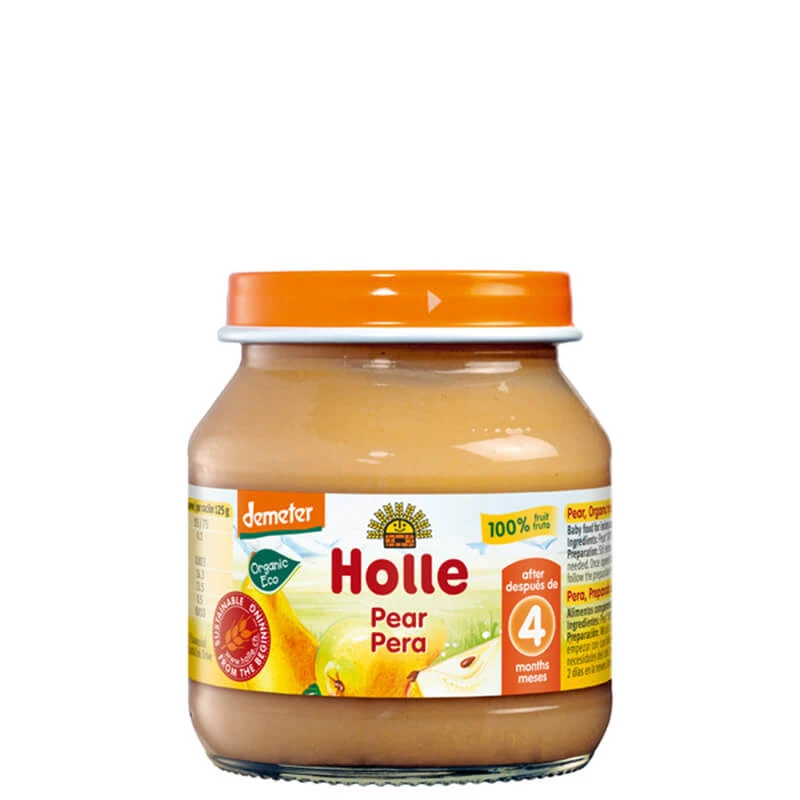 Biologische Perenpuree, 125 g, Holle Babyvoeding
