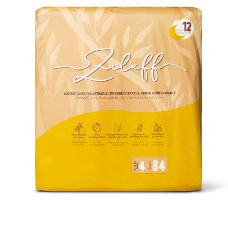 Bamboe luiers, Maat 4, 10-15 kg, 84 stuks, Zuluff
