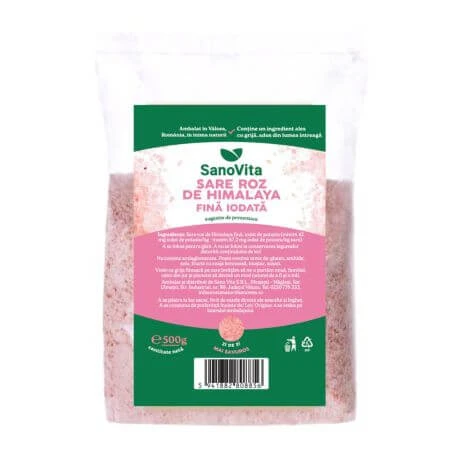 Roze Himalaya fijn gejodeerd zout, 500 g, Sanovita