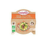 Biologische menupuree van pastinaak, erwten en boerderijeend, +15 maanden, 260 g, Babybio