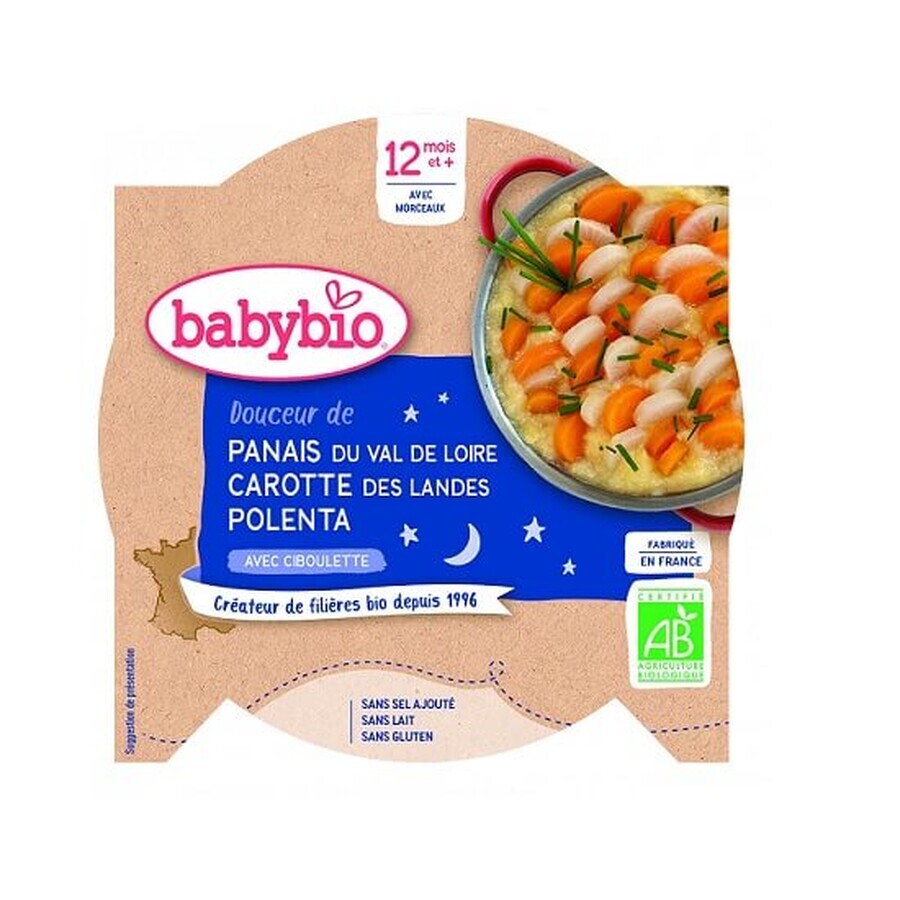 Puré de patatas, zanahorias y berenjenas bio, +12meses, 230g, BabyBio