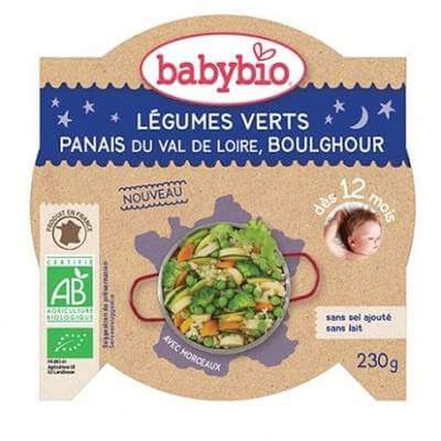 Biologische groentepuree menu, pastinaak en bulgur, +12 maanden, 230g, BabyBio