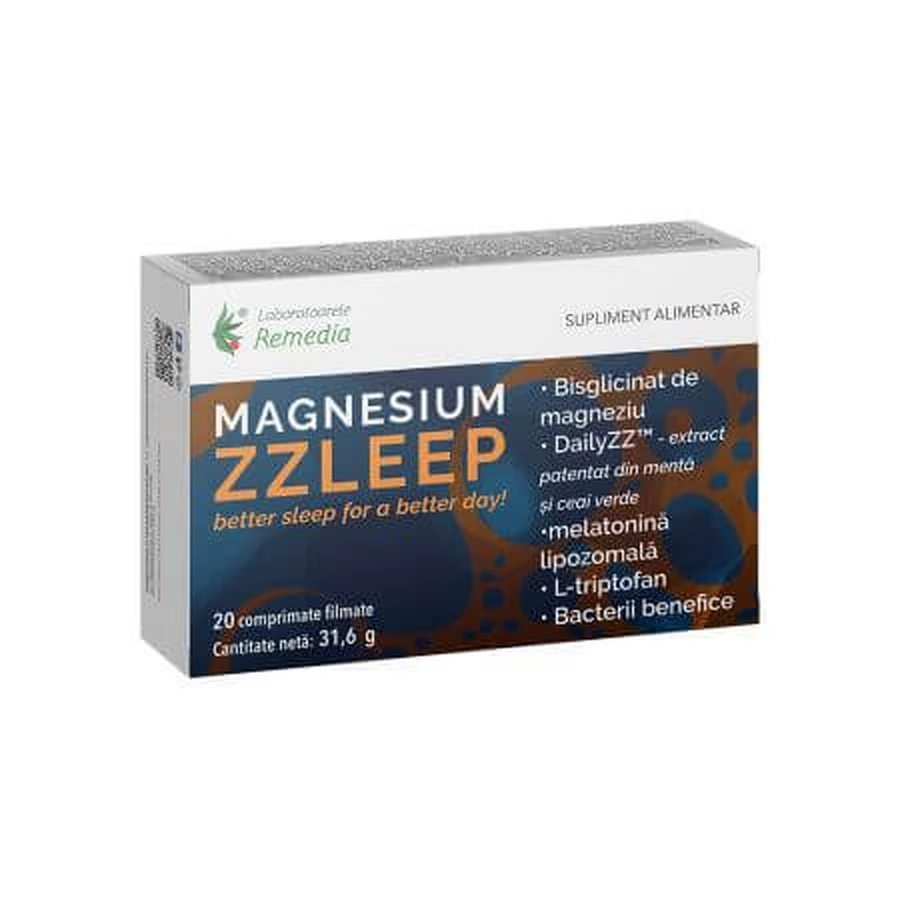 Magnesium ZZleep, 20 tabletek powlekanych, Remedia: ceny i cechy