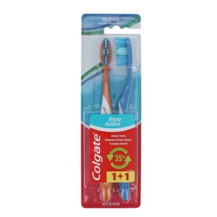 2er-Set Triple-Action-Zahnbürsten, Medium, verschiedene Farben, Colgate