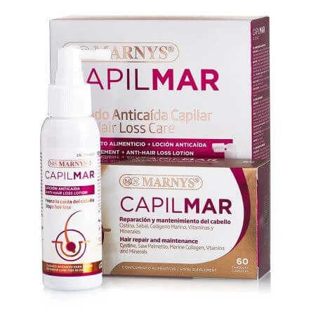Haarpakket, Capilmar 60 capsules + Capilmar lotion 100 ml, Marnys