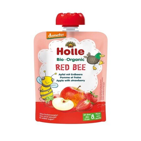 Purea di frutta con mele e fragole, 100 g, Holle