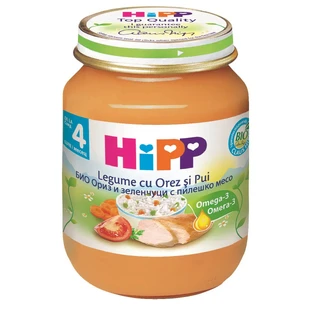 Groentepuree, rijst en kip, +4 maanden, 125 g, Hipp