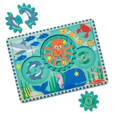 Holzpuzzle mit Zahnrädern, Ozean, ab 3 Jahren, 18 Teile, Melissa & Doug