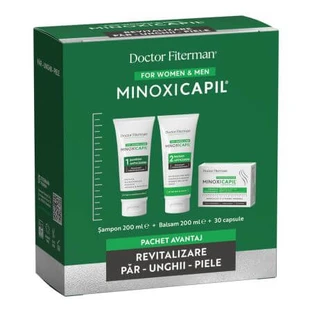 Minoxicapil Envase Revitalizante Cabello, Piel y Uñas, 2x200 ml + 30 cápsulas, Doctor Fiterman