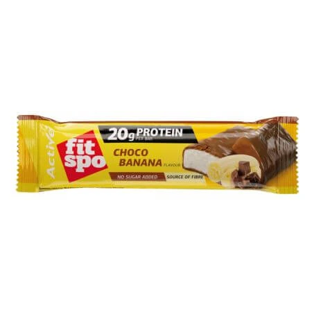 Actieve proteïnereep, Chocolade en Banaan, 60 g, FitSpo