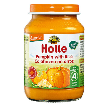 Pumpkin and rice puree, +4 months, 190 g, Holle Baby Food