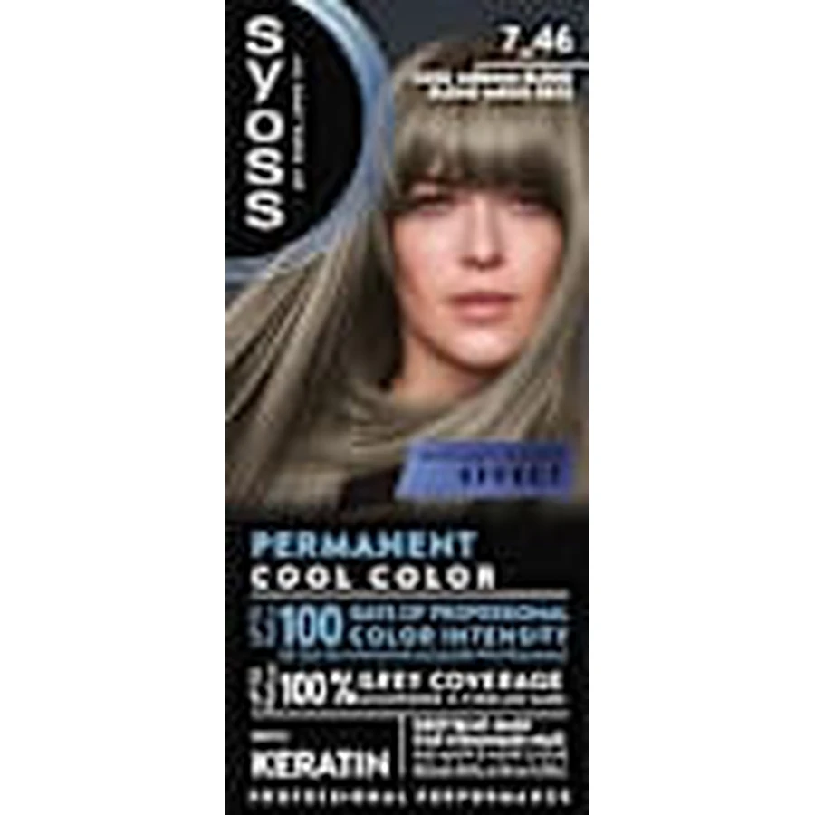 syoss Permanent Haarkleuring 7-46 Cool Medium Blond, 1 st