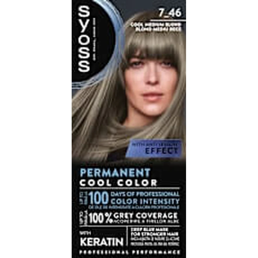 syoss Permanent Haarkleuring 7-46 Cool Medium Blond, 1 st