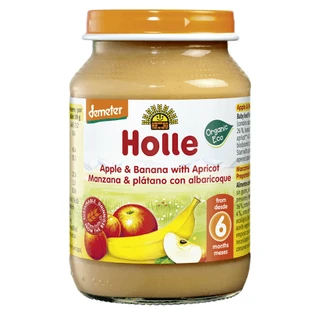 Appel-, banaan- en abrikozenpuree, +6 maanden, 190 g, Holle Babyvoeding