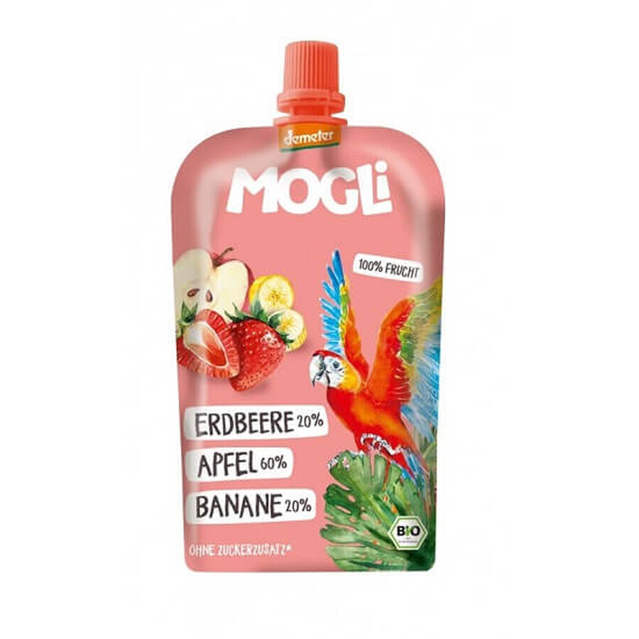 Apple, Banana and Strawberry Eco Puree, 120g, Mogli