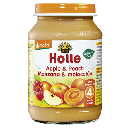 Peaches and apples Eco puree, +4 months, 190 g, Holle Baby Food