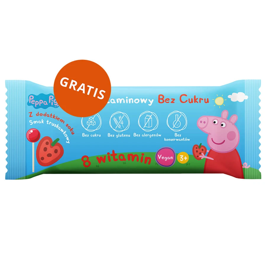 Appetite Plus Junior Peppa Pig, vanaf 3 jaar, 160 ml + Suikervrije Vitamine Lolly Peppa Pig, aardbeiensmaak, 8 g gratis