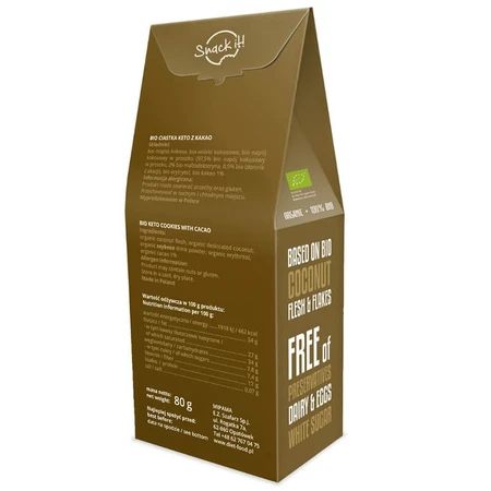 Diet-Food Keto Cookies, cookies with cacao, Bio, 80 g